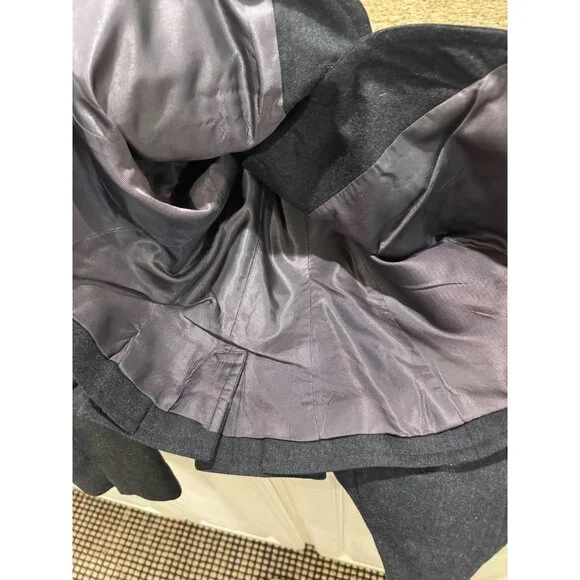 Vintage J. Peterman 100% Wool Blazer Jacket Size 8 Gray Tailored Fit Sustainable - Picture 6 of 9